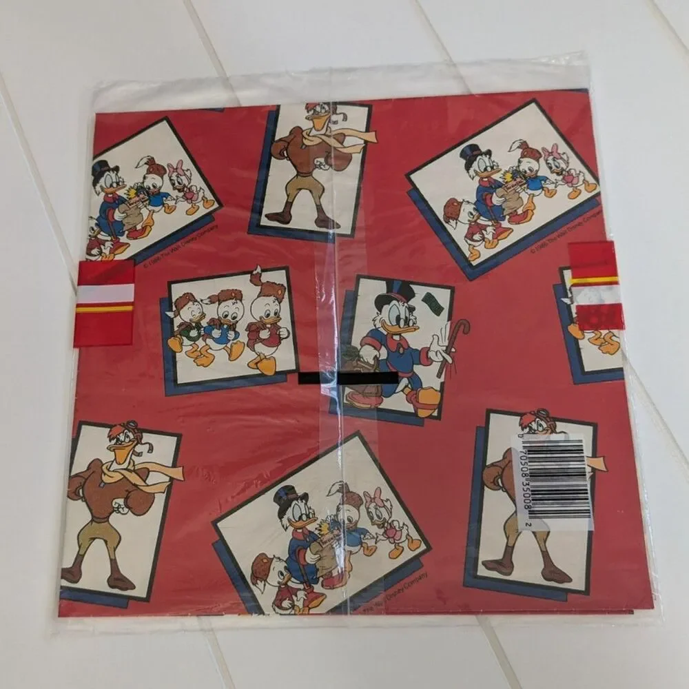 Vtg Cleo Gift Wrap feat. Scrooge McDuck, Huey, Dewey & Louie - Sealed